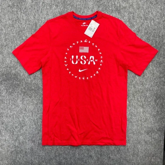 Team USA Shirt Mens Large Tall Olympic Graphic Red Nike NWT