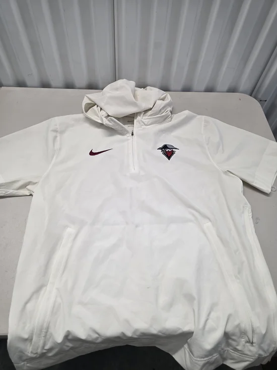 Jordan Jacket Training 1/4 Zip Windbreaker White Short Sleeve Raiders Men's Size