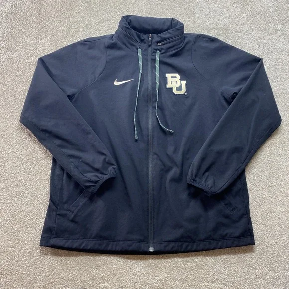 Baylor Bears Jacket Mens Large NCAA Basketball‎ Nike Dri Fit Full Zip Polyester