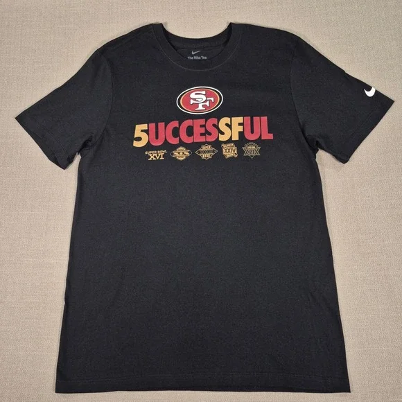 Nike Mens San Francisco 49ers‎ 5UCCESSFUL Super Bowl Champions T-Shirt Black M