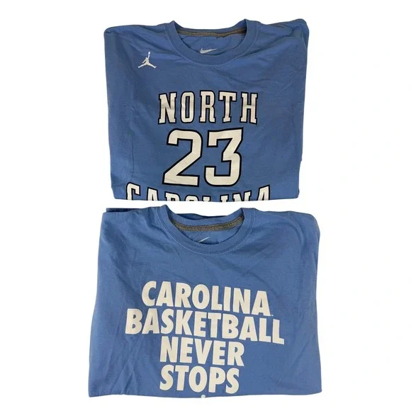 Nike Jordan T-Shirt Lot Mens XL Blue North Carolina Tar Heels MJ‎ 23 Basketball