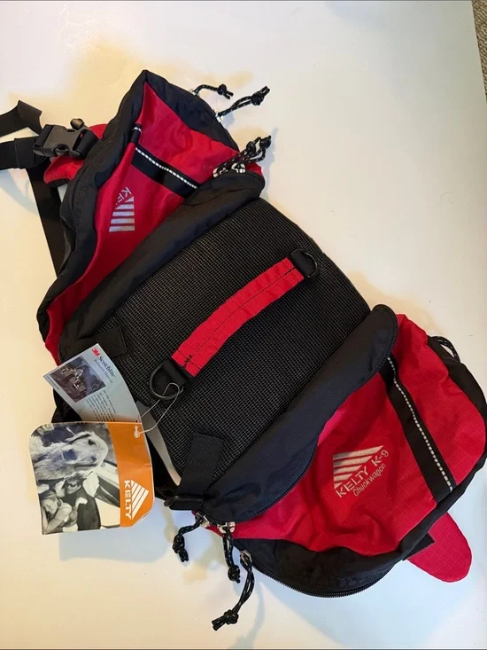 Kelty sz M Chuckwagon Red and Black Dogs Back Pack NWT hiking gear k9