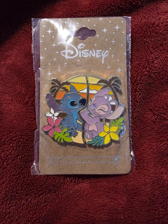 Disney Stitch & Angel Sunset Enamel Pin BoxLunch NEW