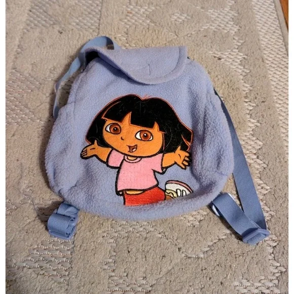 Dora the Explorer Mini Fleece Backpack Nickelodeon 2008 Kids Headquarters Blue