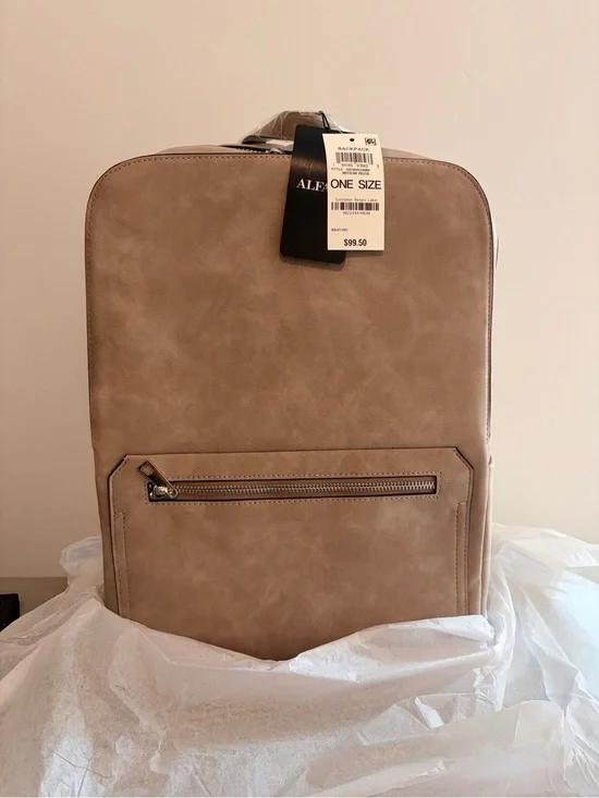 Alfani Tan Multipurpose Suede-Look Backpack Travel/ Everyday Backpack