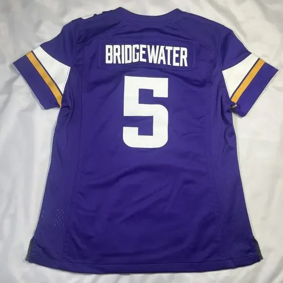Minnesota Vikings NFL Football Nike On Field Purple Jersey #5 Bridgewater Size M