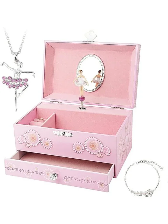 Charming Pink Musical Jewelry Box for Girls - Perfect Gift & Keepsake!