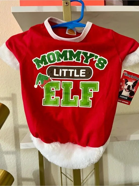 Mommy's Little Elf Red Holiday Pet Shirt