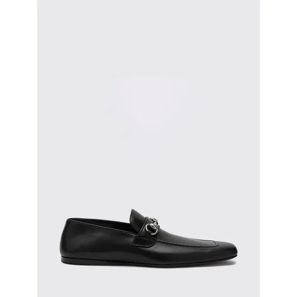 Gucci Men Calfskin Leather Loafers Gucci With Horsebit Detail And Squared Toe