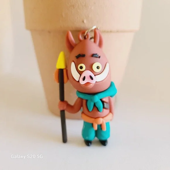 Cute Cartoon‎ Boar Warrior Keychain for Kids Backpack Bag Charm Accessory NEW