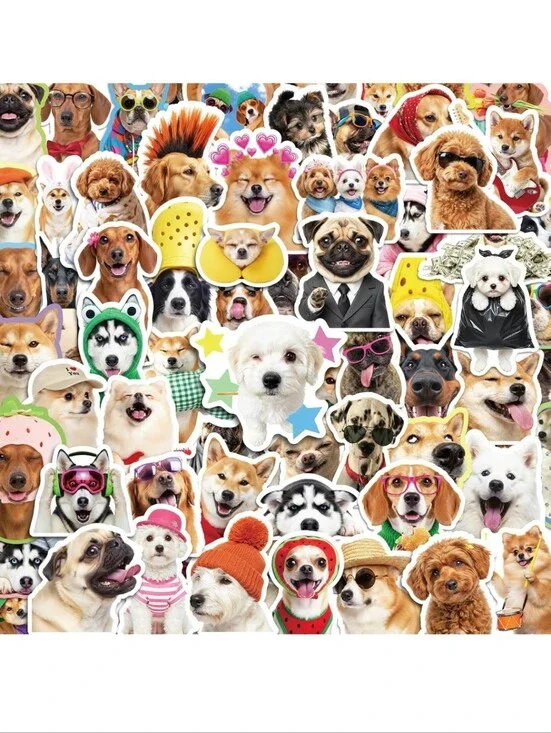 Dog Sticker Pack - Colorful Cute Dogs Collage