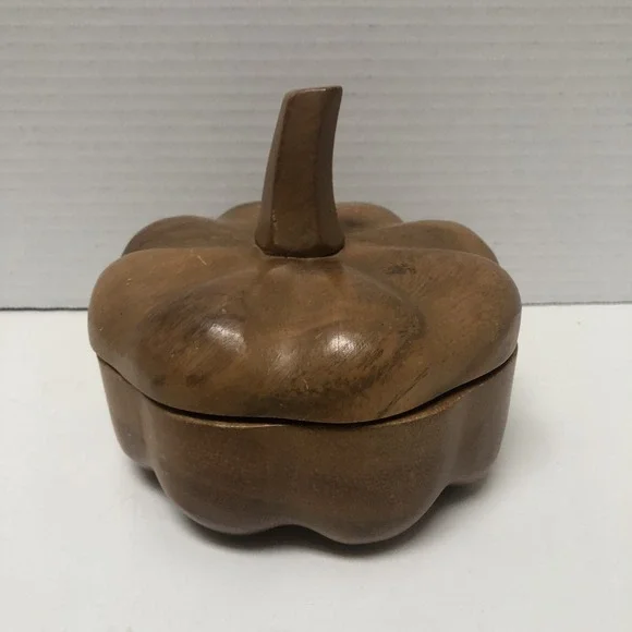 Wooden Pumpkin Trinket Box Fall Decor Festive Made In The Philippines