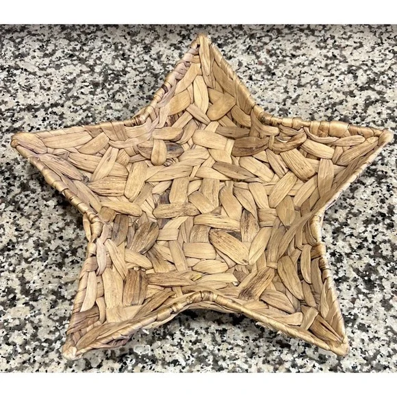 Star Basket Water Hyacinth Material Coastal Beach Sea‎ Decor 16