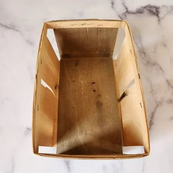 Super simple basic thin wooden box lightweight tan storage accents fruit vintage