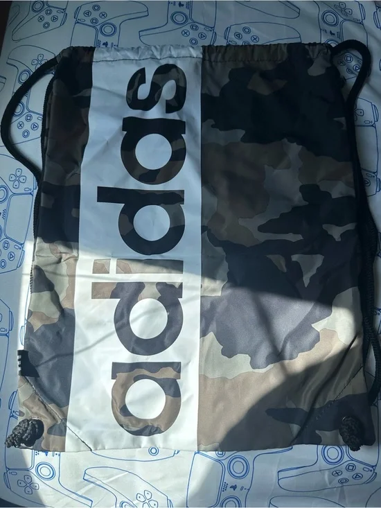 adidas Men’s Camo Drawstring Bag - Black & Brown & Tan