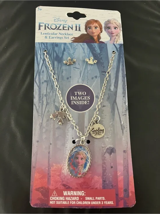Disney Frozen II Silver 'Guiding Spirit' Necklace & Earrings Set - Elsa& Anna