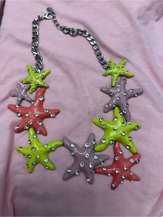 Zara Kids Starfish Necklace in Lime, Coral & Lavender