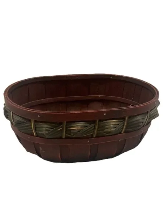 Dark Stained Oval Basket