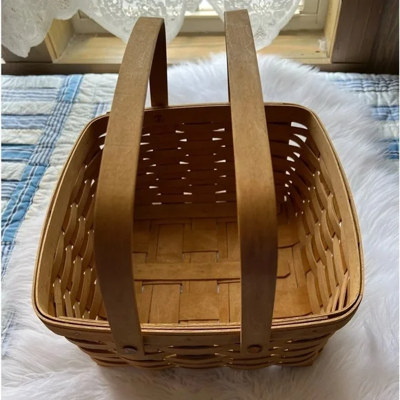 Longaberger Woven Handmade Basket 2003 Double Handle