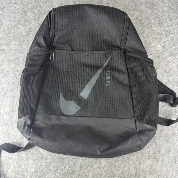 Nike Black Mesh Swoosh Logo Backpack School Gym Bag RN56323