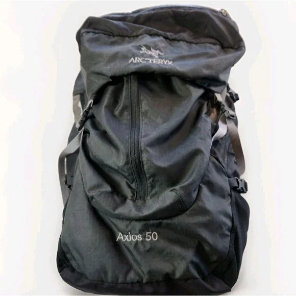 Arc'teryx Axios 50 Backpack Black 50L Lightweight Hiking Pack Discontinued