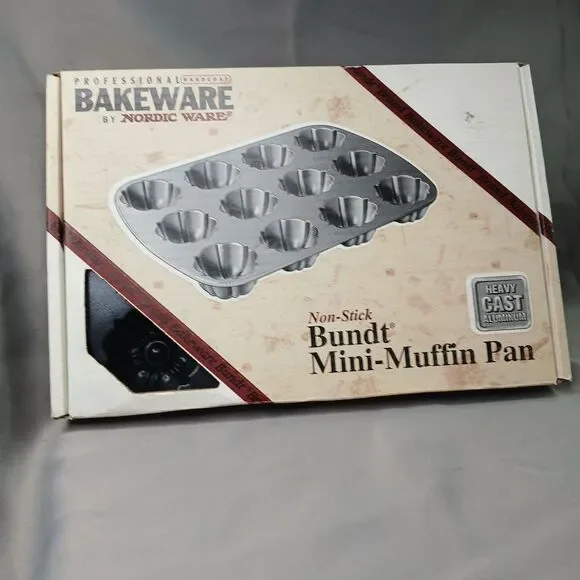 Nordic Ware Hardcoat Professional Non-Stick Bundt Mini Muffin Pan Cast Aluminium