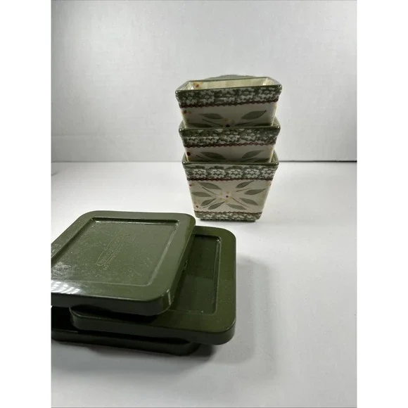 Stacking Old world Green Temptations‎ 10 Oz Handle Square Cups