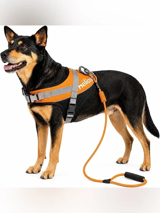 Dog Helios Orange Bark-Mudder Easy Tension 3M Reflective Endurance 2-in-1 Adjust