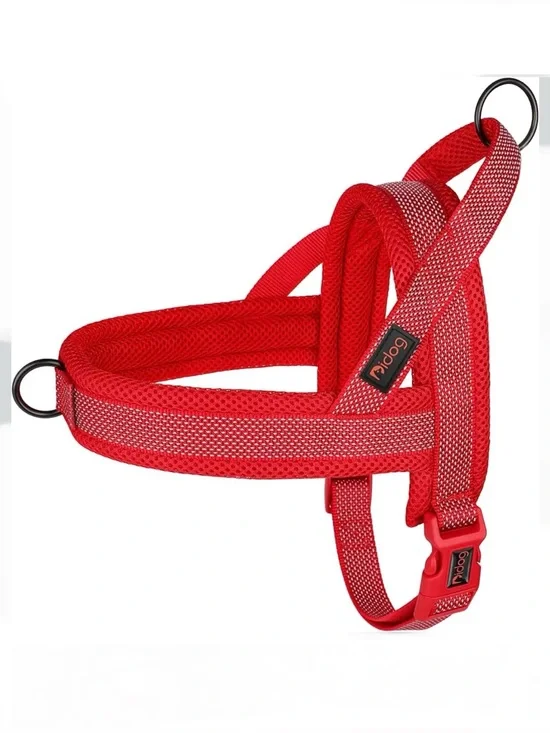 Didog No Pull Dog Harness for Large Dogs, Breathable Mesh Padded, Red, L