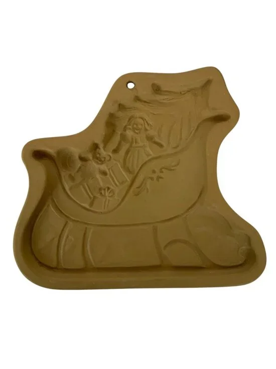 Vintage Brown Bag Cookie Art Sleigh Cookie Mold 1985 for Baking & Collecting