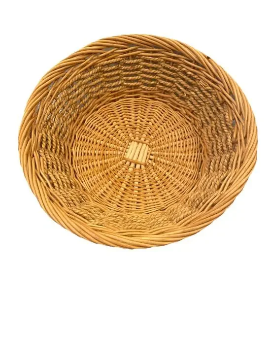 Boho Wicker Round Serving / Display Tray / Platter / Basket - 12