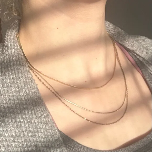 Gold Layered Necklace Set - Women’s Jewelry