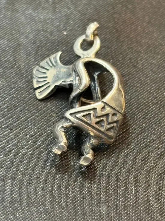 Vintage Sterling Silver Kokopelli Pendant 4 g 1.25