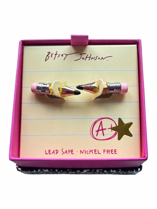 Betsey Johnson Pink & Yellow Pencil Tip Stud Earrings