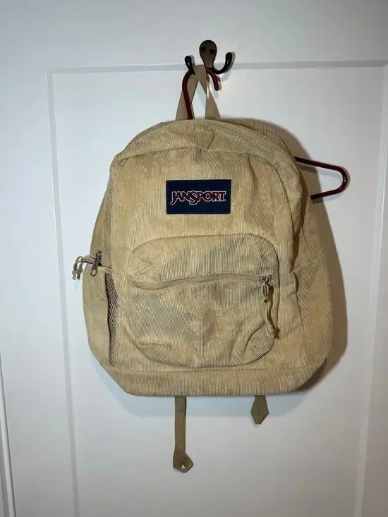 JanSport Cross Town Plus Remix Tan Corduroy Laptop Travel backpack. 17''