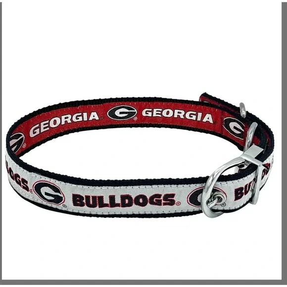 Georgia Bulldogs Reversible NCAA Dog‎ Collar Medium. Two-Sided Adjustable New