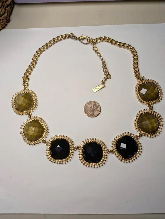 Mila Vintage Gold Tone Statement Necklace