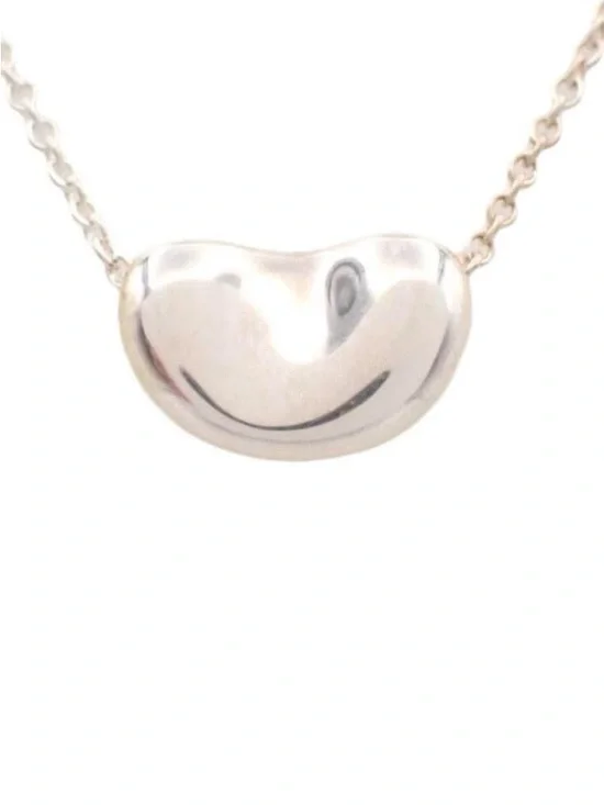 Tiffany & Co. Polished Silver Bean Pendant Necklace - Silver