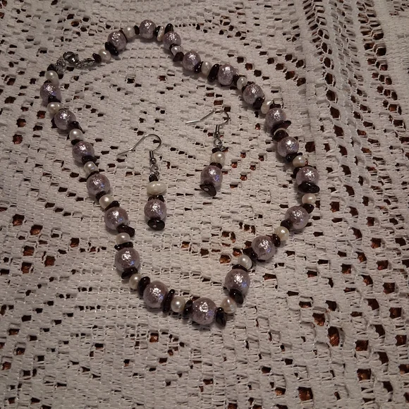 Chic Beaded Necklace and Earring Set