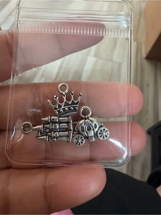 Silver Kids Fairy Tale Charm Set — Crown, Castle & Carriage