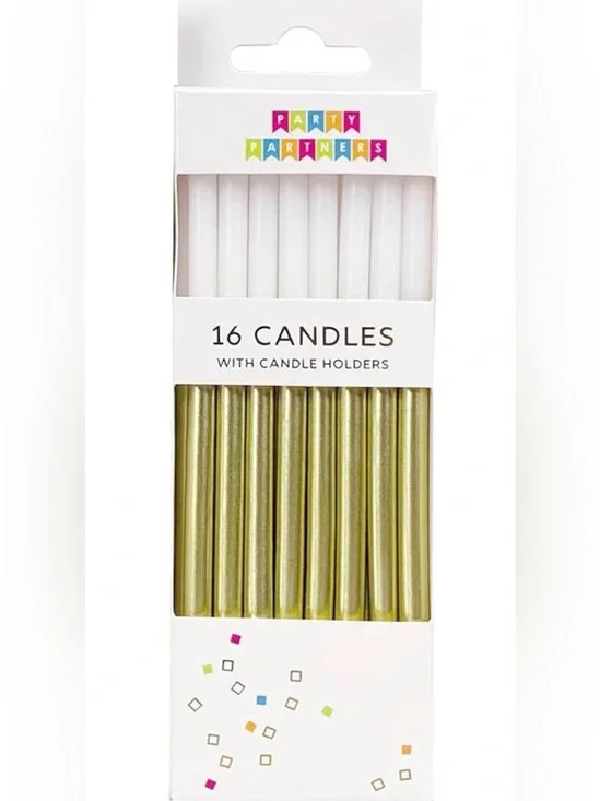 Party Partners 16-Count Deluxe Birthday Candles, 4.75