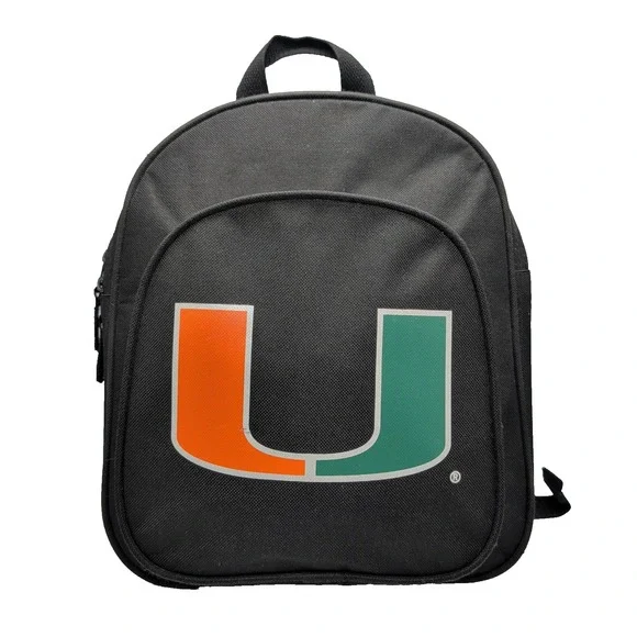University of Miami Mini Backpack UM Hurricanes Black Logo 12