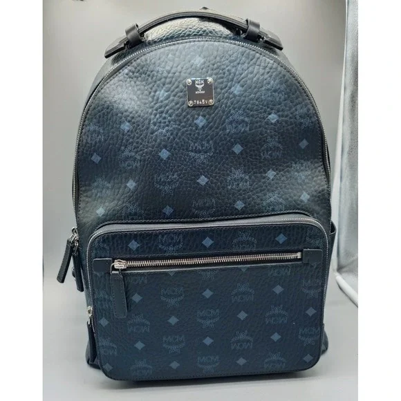 MCM Stark Backpack Large Black Visetos Monogram leather Bag [GNH018965]