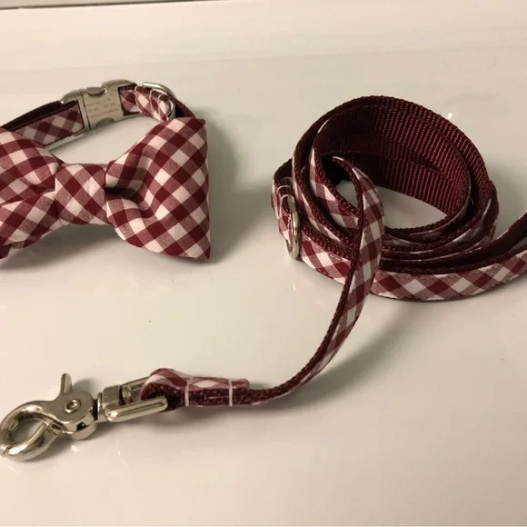 CREWlala Bow Tie Collar & Leash Size M