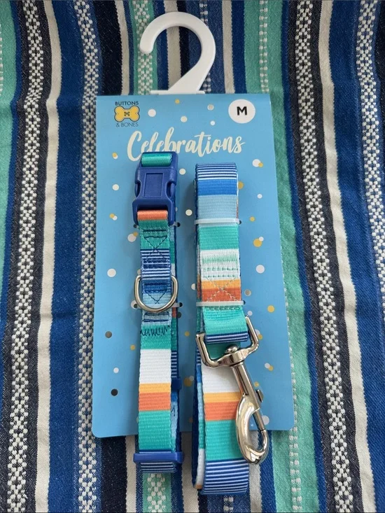 Buttons & Bones Dog Collar & Leash Set