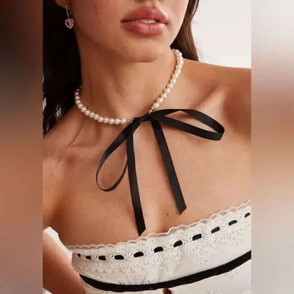Pearl choker necklace  #166