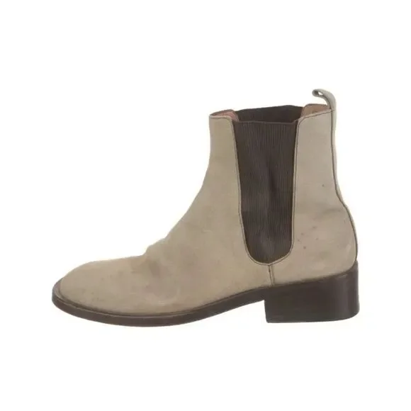 Gucci Authentic Beige Neutral Suede Leather Ankle Chelsea Boots 6