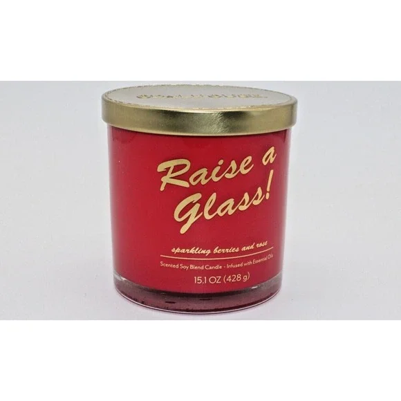 Raise A Glass Candle Sparkling Berries & Rose 15.1 Oz DBL WICK Candle‎ Opalhouse