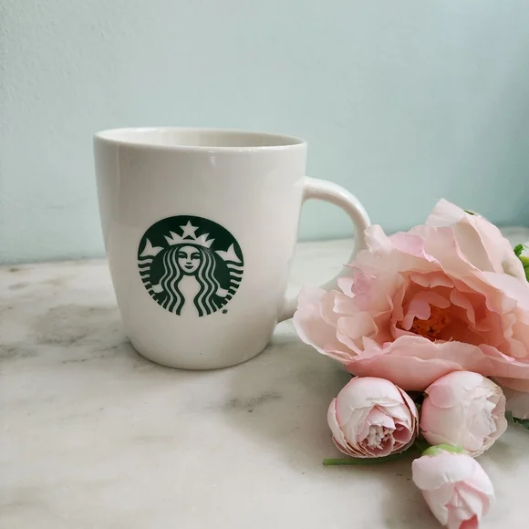 Starbucks Classic 12oz Coffee Mug‎ White Ceramic Green Mermaid