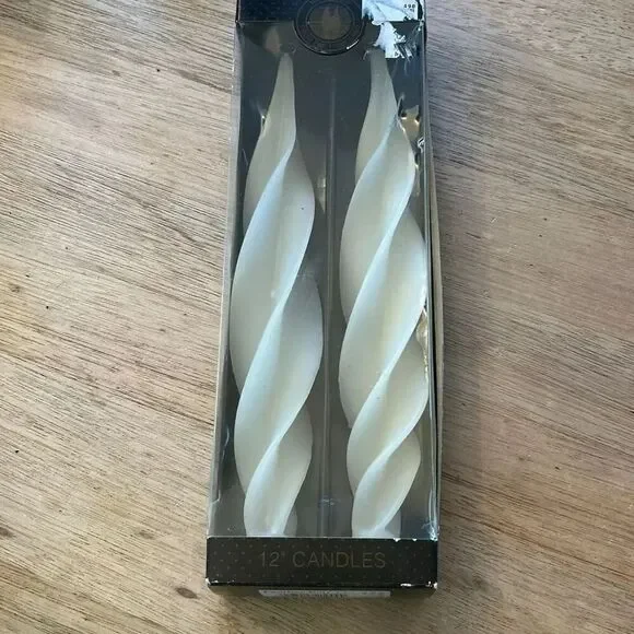 New vintage handmade in Israel feather taper candles 12 inch